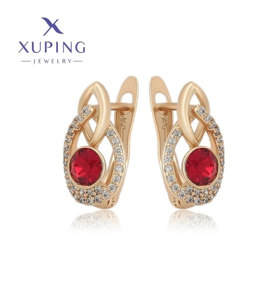 Xuping Jewelry Store Neuankömmling Kupferlegierung Charm vergoldet schöne Kristallohrringe für Frauen Mädchen Schmuck Geburtstagsfeier