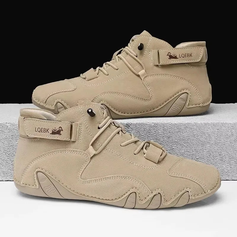 Herren Retro Leder Sneaker – Atmungsaktive Outdoor Sommer Freizeitschuhe