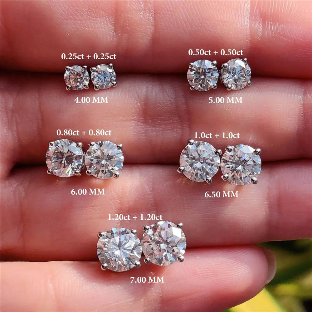 TY 2,0 ct Moissanit Ohrringe Für Frauen Lab Grown Dia Ohr Studs Sterling Sier Edlen Schmuck Geschenk S925 Sterling Silber Ohrringe