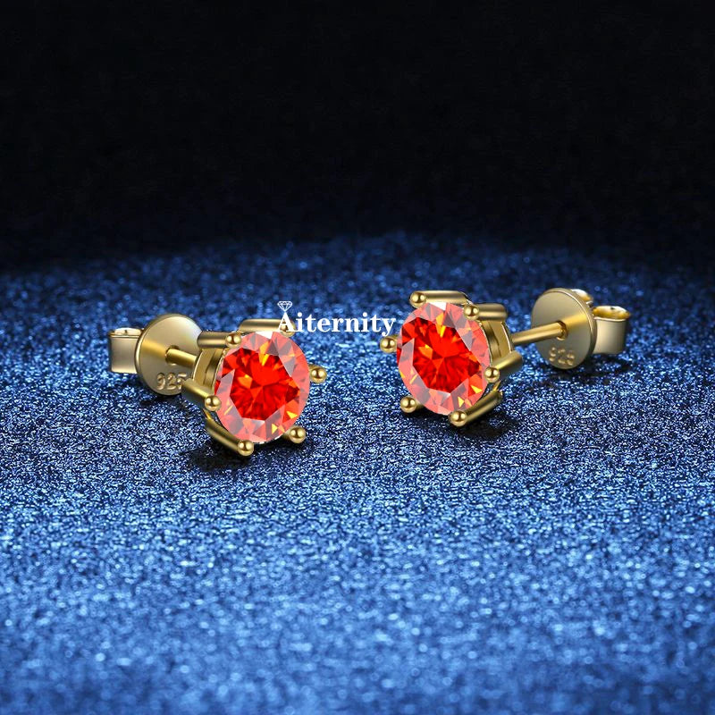 18K vergoldete Ohrringe S925 Sterling Silber D Farbe VVS1 Zirkon Ohrstecker für Frauen wie glänzend wie Diamant-Hochzeitsschmuck