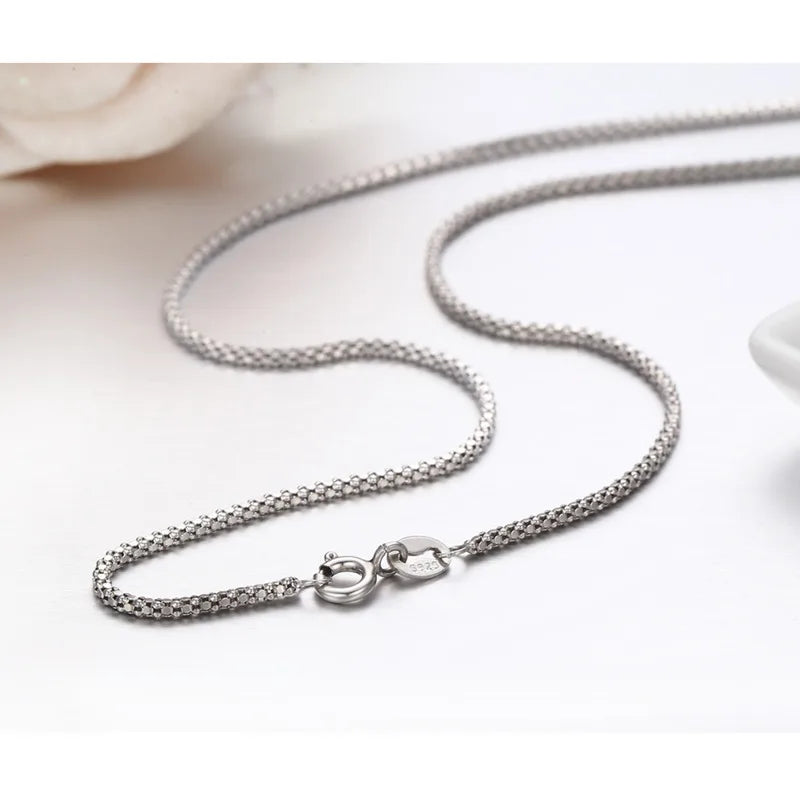 14 "-32" 35-90cm 1,3mm dünn Sterling Silber Mais Kette Halskette Frauen Halsreif Männer Schmuck Colar Collier Collares Mujer Kolye
