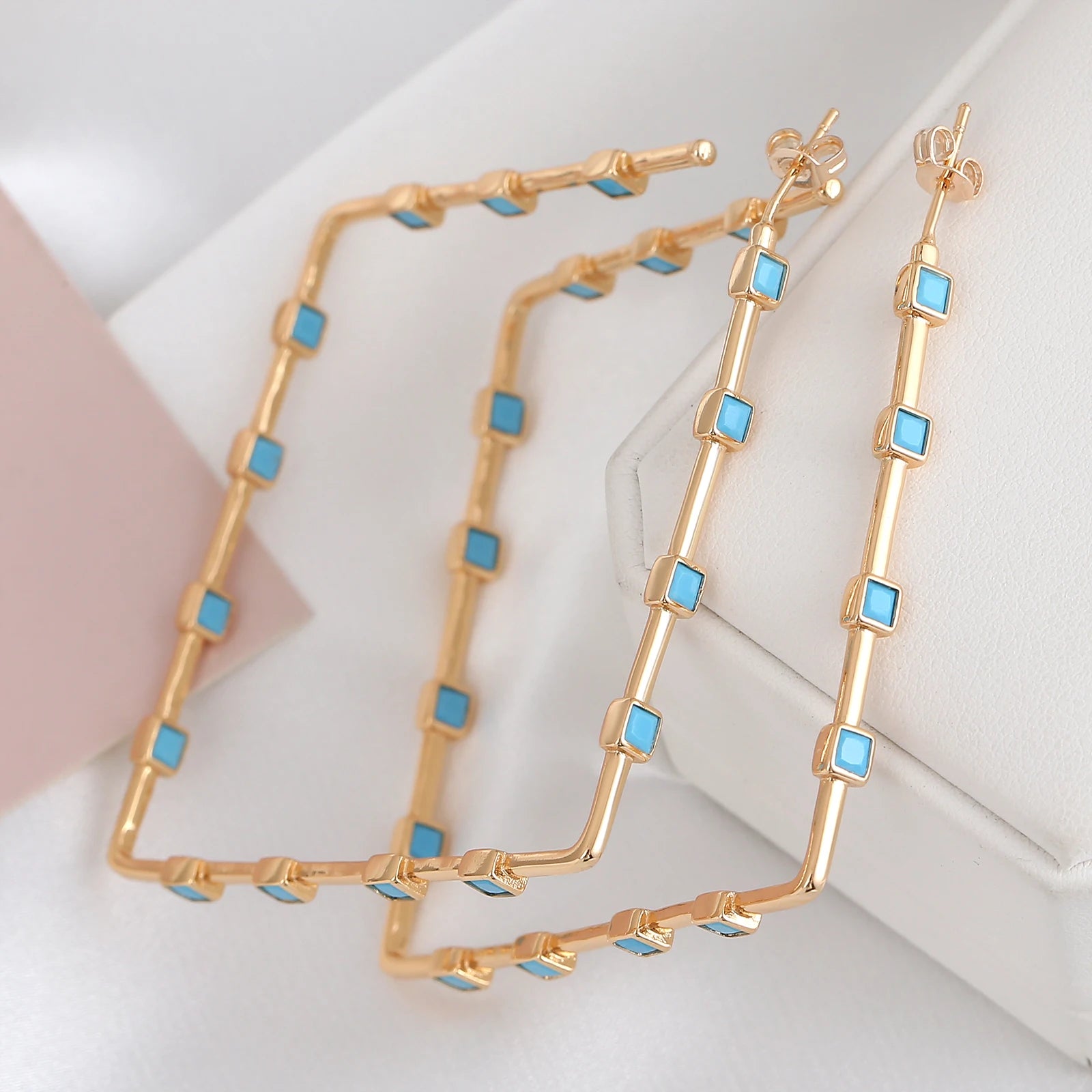 MHS.SUN Mode Vergoldet Große AAA CZ Hoop Ohrringe Für Frauen Übertreiben Große Ohrringe Intarsien Zirkon Hip Hop Ohr Schmuck Geschenk