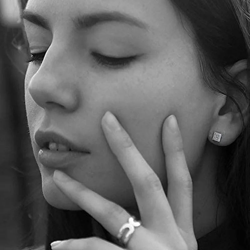 Edelstahl Zirkonia Ohrstecker für männer und Frauen