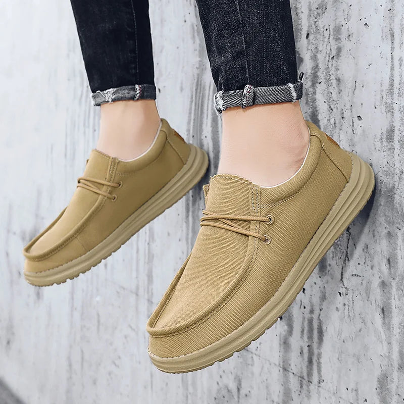 2025 neue männer Turnschuhe Sommer Atmungsaktive Männer Laufschuhe Stoff Licht Keine-Rutsch Komfortable Outdoor Walking Schuhe Loafer