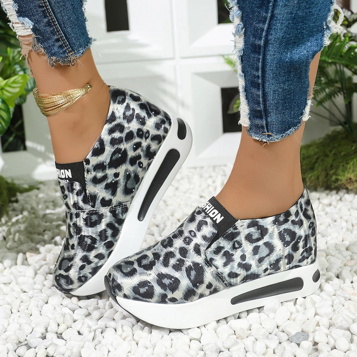 Damen Leopard Slip-On Sneaker