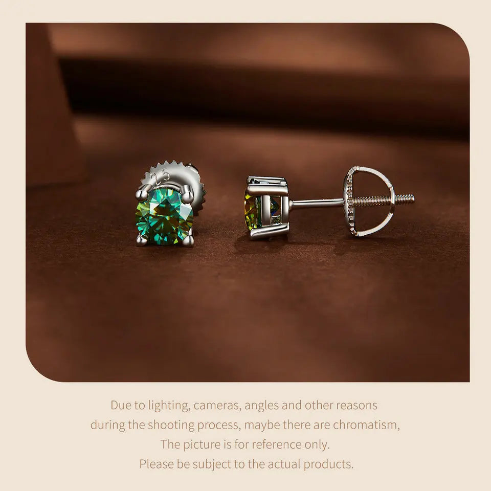 BAMOER 4-Zinken-Moissanit-Ohrringe für Damen, massives 925er-Sterlingsilber, 2 CT VVS1, Labordiamant, funkelnder klassischer Hochzeitsschmuck