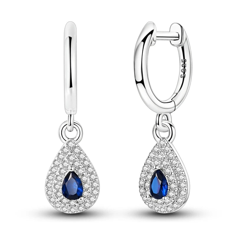 2025 neue 925 Sterling Silber Creolen Blumen Zirkon Tropfen Ohrringe Stud Für Frau Feine Geburtstag Hochzeit Schmuck Geschenke