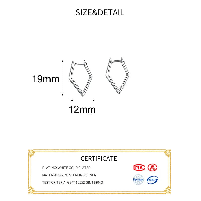 INZATT Echt 925 Sterling Silber 18 k Gold Geometrische Creolen Für Frauen Party Klassische Feine Schmuck Minimalistischen Zubehör