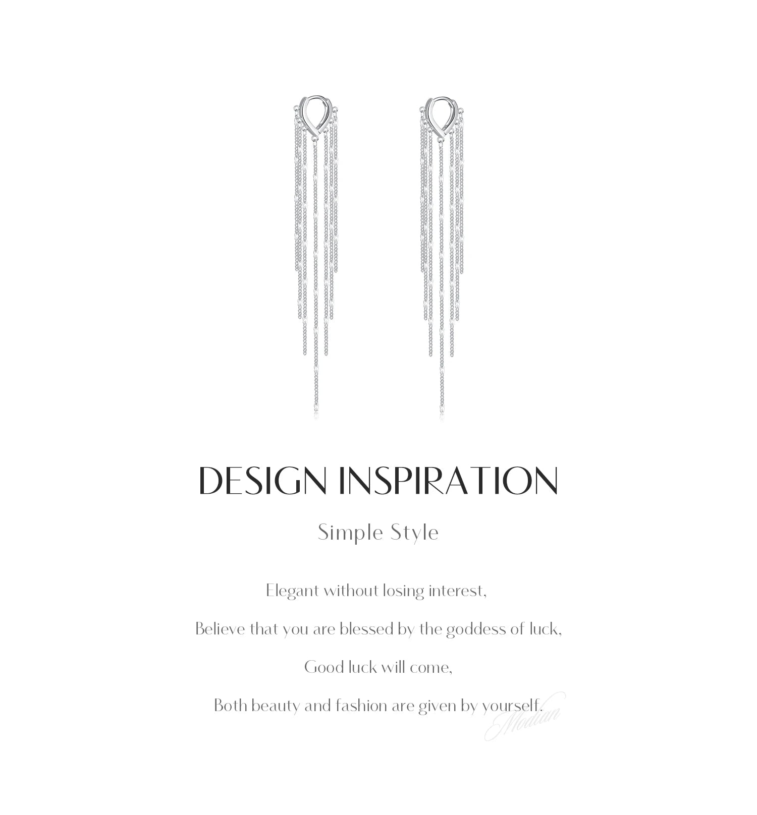 MODIAN Creolen aus 925er-Sterlingsilber, funkelnde lange Quaste, trendige Party-Luxus-Schnalle-Ohrringe für Frauen, edler Schmuck, Geschenke