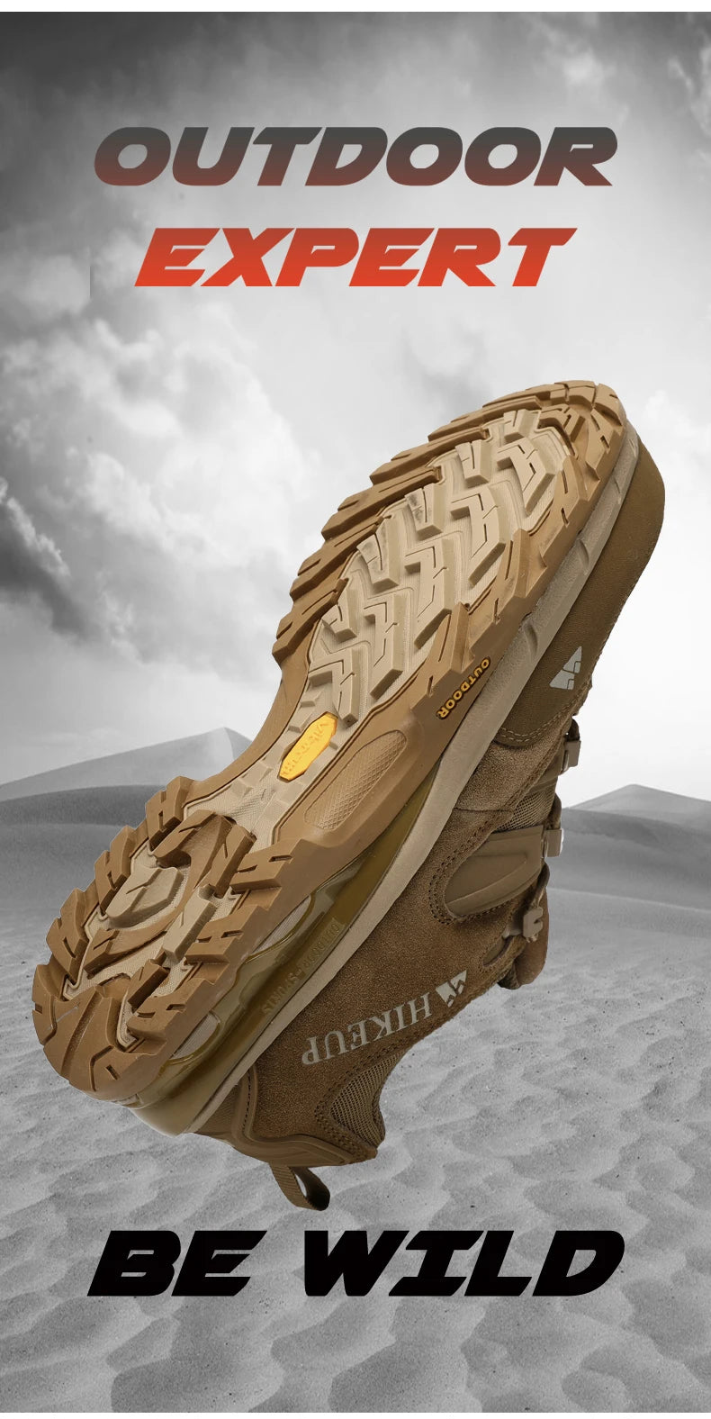 HIKEUP Rutschfeste, verschleißfeste Outdoor-Wanderschuhe, atmungsaktiv, spritzwassergeschützt, Klettern, Herren-Sneaker, Trekking, Tourismus, Bergschuhe