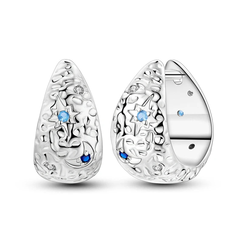 2025 neue 925 Sterling Silber Creolen Blumen Zirkon Tropfen Ohrringe Stud Für Frau Feine Geburtstag Hochzeit Schmuck Geschenke