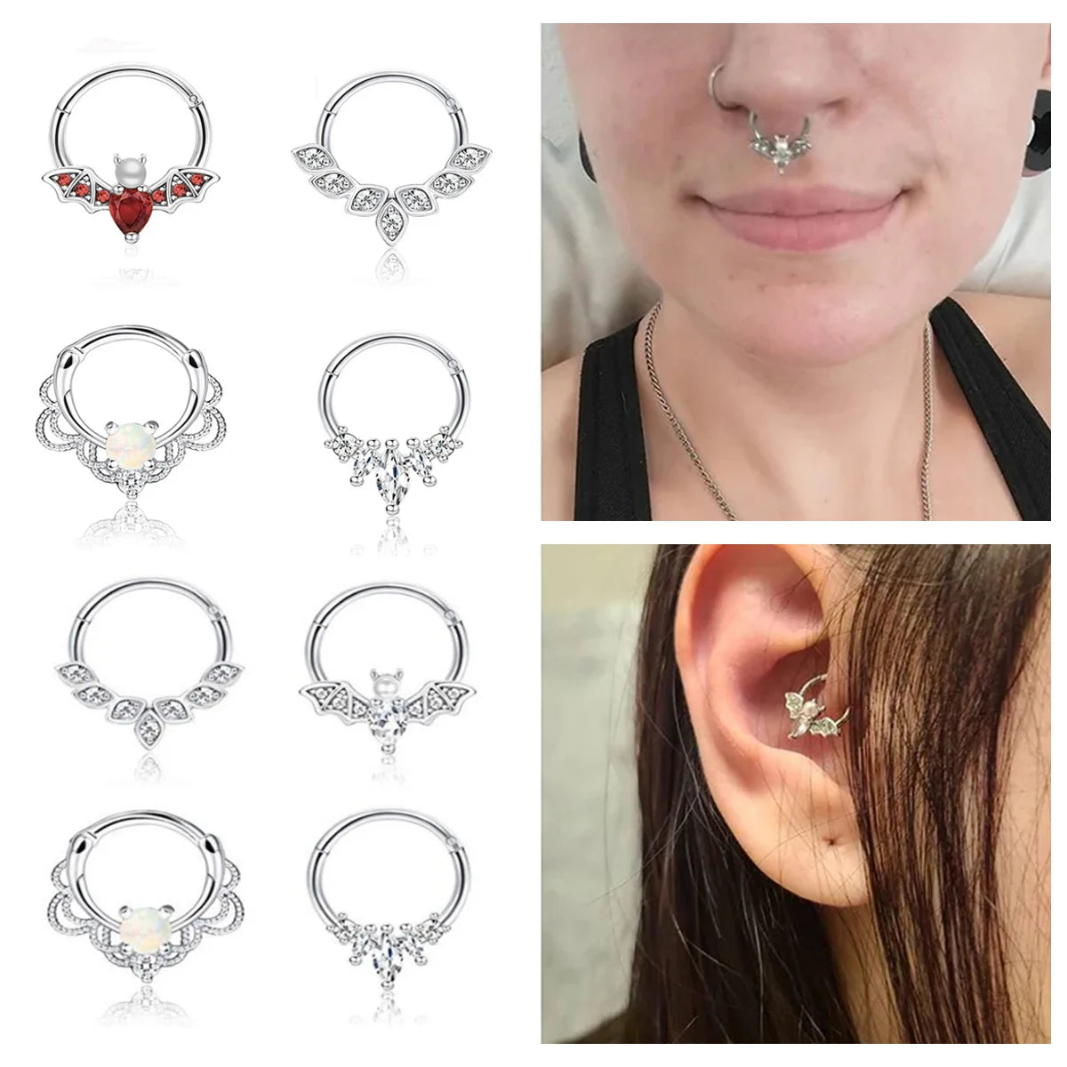 4 Stück 16G Edelstahl Septum Clicker