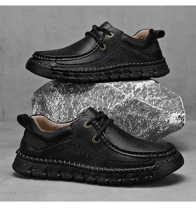 Handgefertigte Herren-Lederschuhe – Bequeme Casual Loafer aus Spaltleder