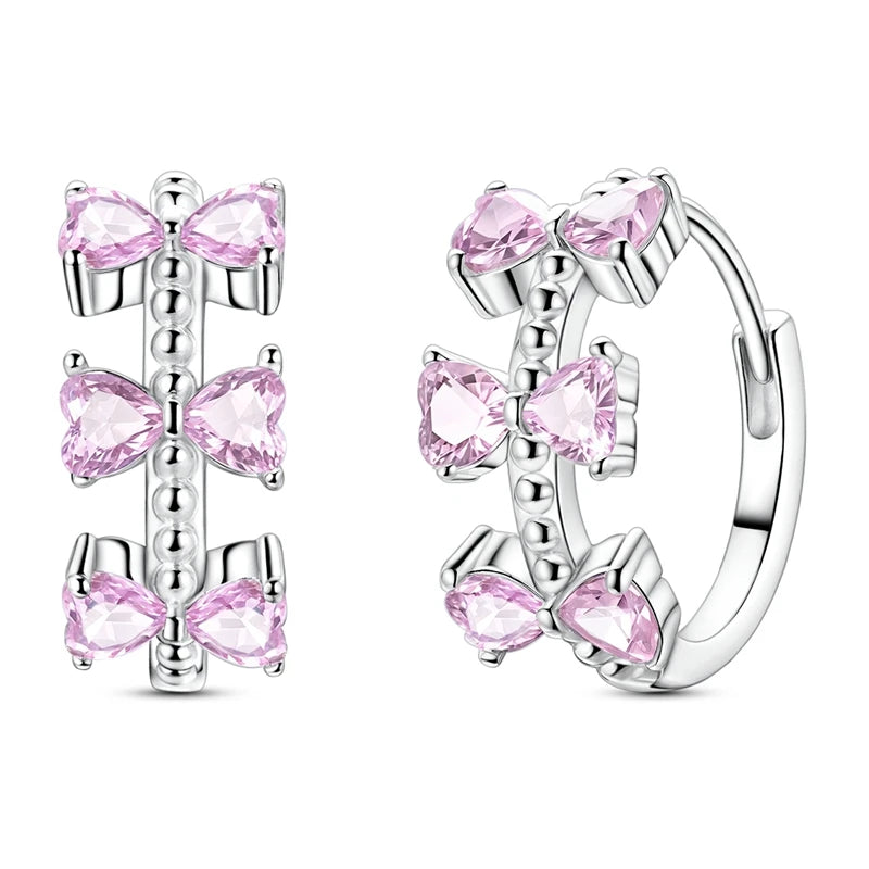 2025 neue 925 Sterling Silber Ohrringe Einfache Bogen Erdbeere Schmetterling Creolen für Hochzeit Party Frauen Schmuck Mädchen