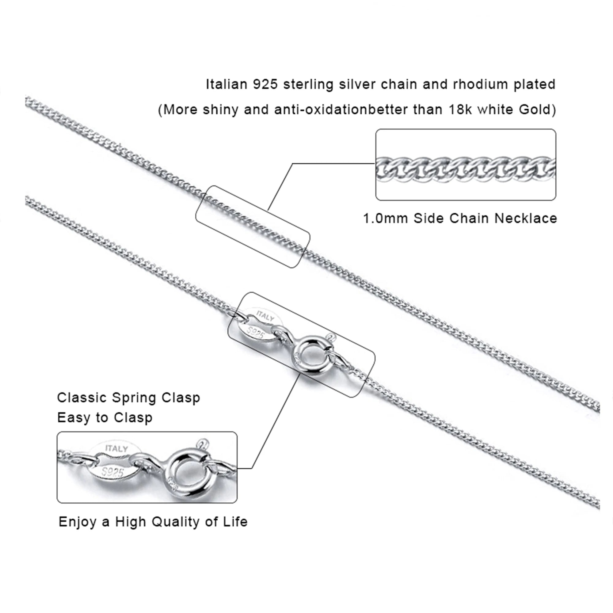 Effie Queen 100 % 925 Sterling Silber italienische 1,2 mm Chopin-Kette für Damen, modisch, 40–60 cm, Basic-Halskette, Schmuck SC53