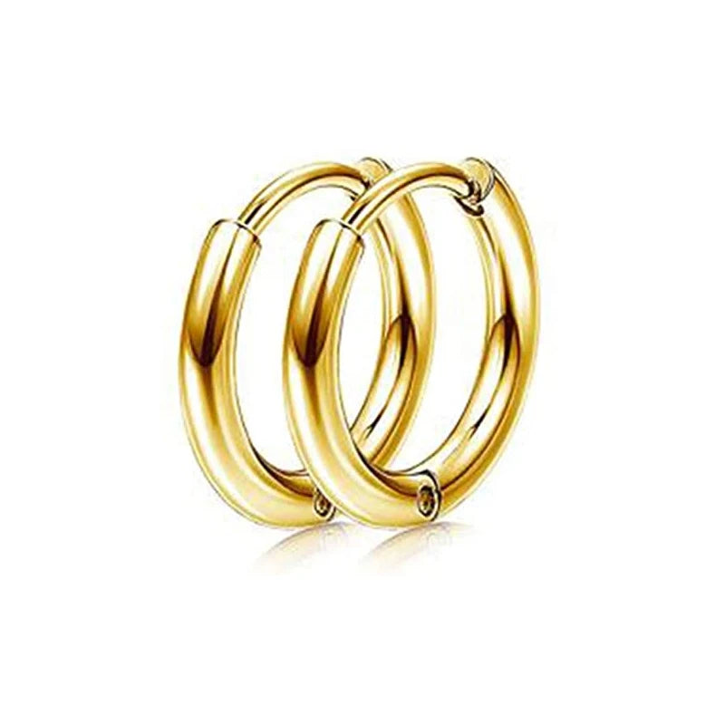 Edelstahl Huggie Hoop Ohrringe für Männer Frauen
