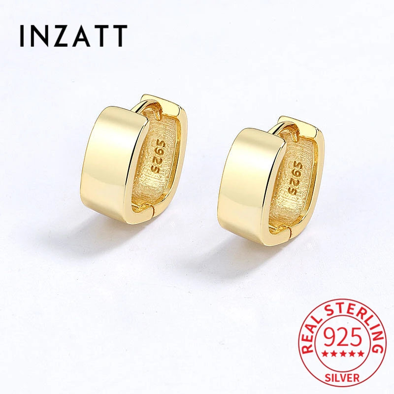 INZATT Echt 925 Sterling Silber 18K Geometrische Runde Hoop Ohrringe Für Mode Frauen Klassischen Feinen Schmuck Minimalistischen Zubehör