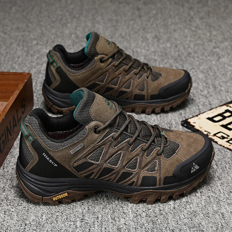 HIKEUP Modische Outdoor-Schuhe, Wandern, Herren, Sport, lässig, Bergtrekking-Stiefel, Camping-Sneaker für Herren, rutschfest, verschleißfest