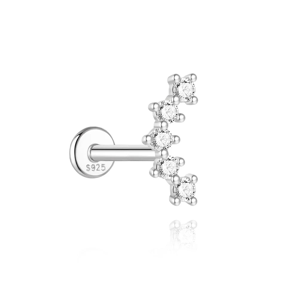 Aide Moissanit-Diamant-Ohrstecker für Damen, originales 925er-Sterlingsilber, Schraubverschluss, Damen-Moissanit-Ohrring mit flacher Rückseite, Juwel