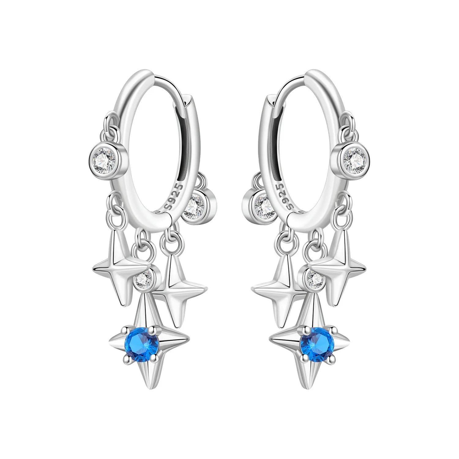 Ohrringe aus 925er-Sterlingsilber, geheimnisvoller Stern, Mond, Schmuck, vielseitige Creolen für Frauen, Schmuck, Geburtstagsfeier, feine Geschenke