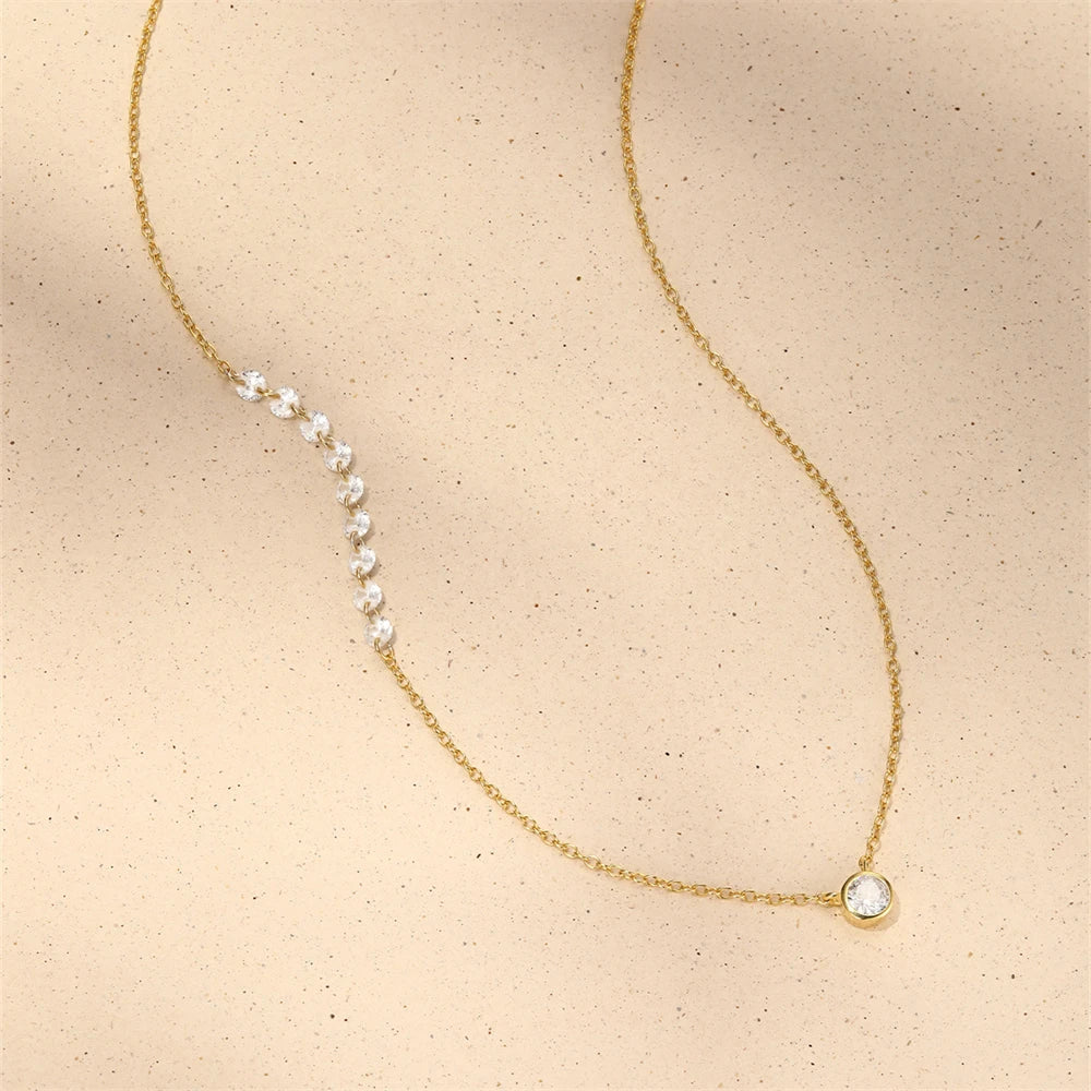 Adjutant 925 Sterling Silber Stapel Choker Kette Frauen zierliche Blume Zirkon Halskette Geometrie koreanischen Schlüsselbein Hals Schmuck Geschenke