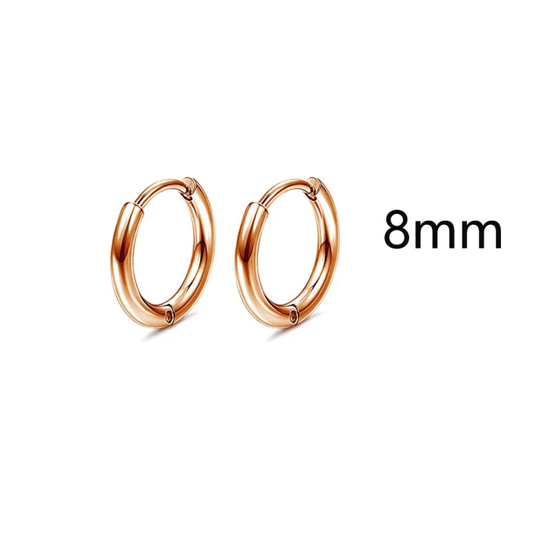 1-8 Paar Edelstahl rosé vergoldete Creolen für Frauen Mädchen hypo allergene Kugel cz Ohr stecker Frauen Ohrringe Loop Ohrringe