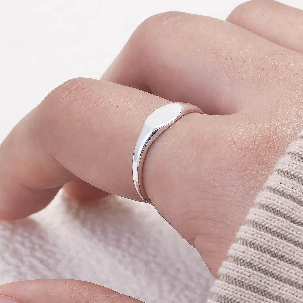 925er Sterlingsilber Siegelring mit Gravur