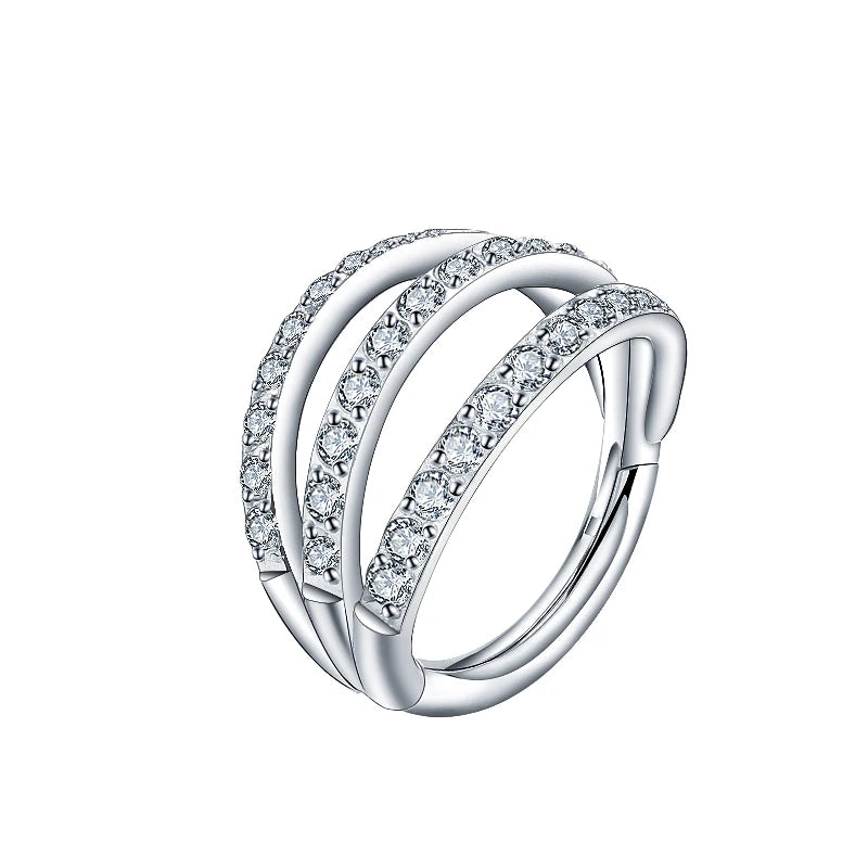 ASTM F136 Titan Antiallergisch Septum Piercing Nasenring Tragus Knorpel Ohrring Lip Stud Zirkon Clicker Hoop Körperschmuck 16G