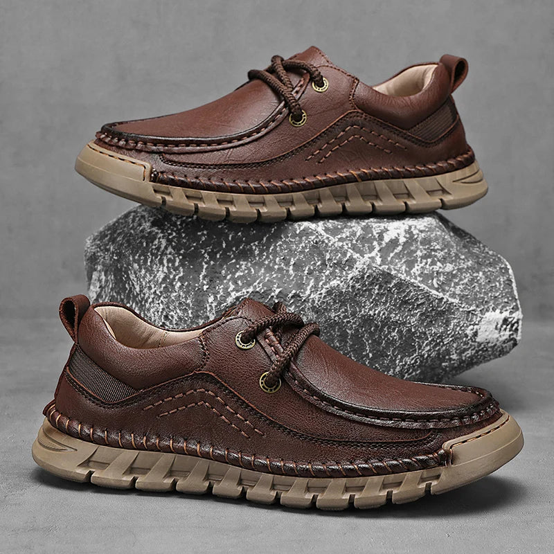 Handgefertigte Herren-Lederschuhe – Bequeme Casual Loafer aus Spaltleder