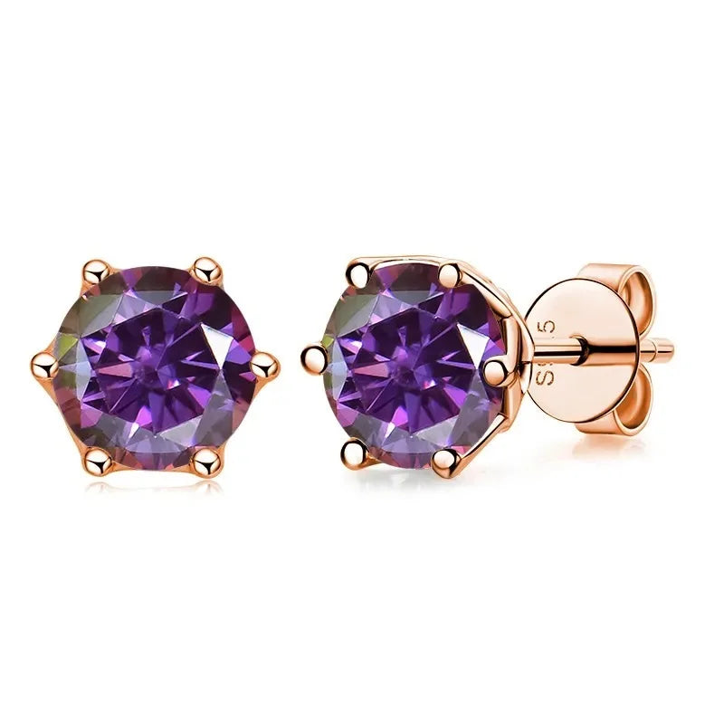 Joyce Kelly GRA-zertifizierte 0,5/1/2 CT Moissanit-Ohrringe für Damen, rosévergoldeter Sterlingsilber-925-Schmuck, heißer Verkauf, Ohrstecker