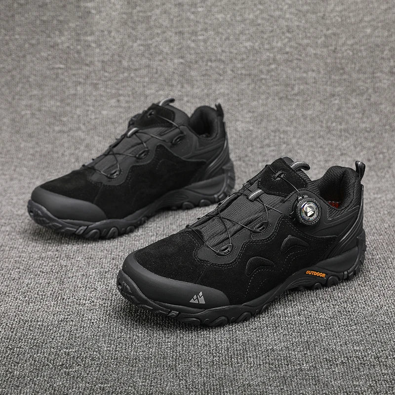 HIKEUP-Lederschuhe für Herren, Outdoor-Wanderschuhe, Touristentreckingsneaker, Bergsteigen, Trail-Joggingschuhe, Spannschloss