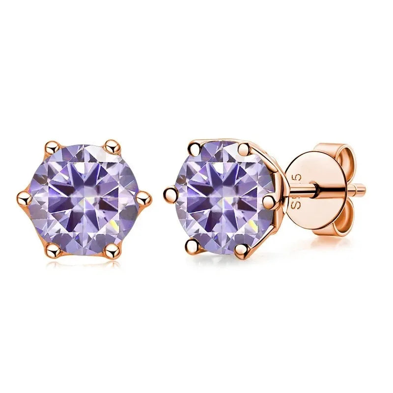 Joyce Kelly GRA-zertifizierte 0,5/1/2 CT Moissanit-Ohrringe für Damen, rosévergoldeter Sterlingsilber-925-Schmuck, heißer Verkauf, Ohrstecker