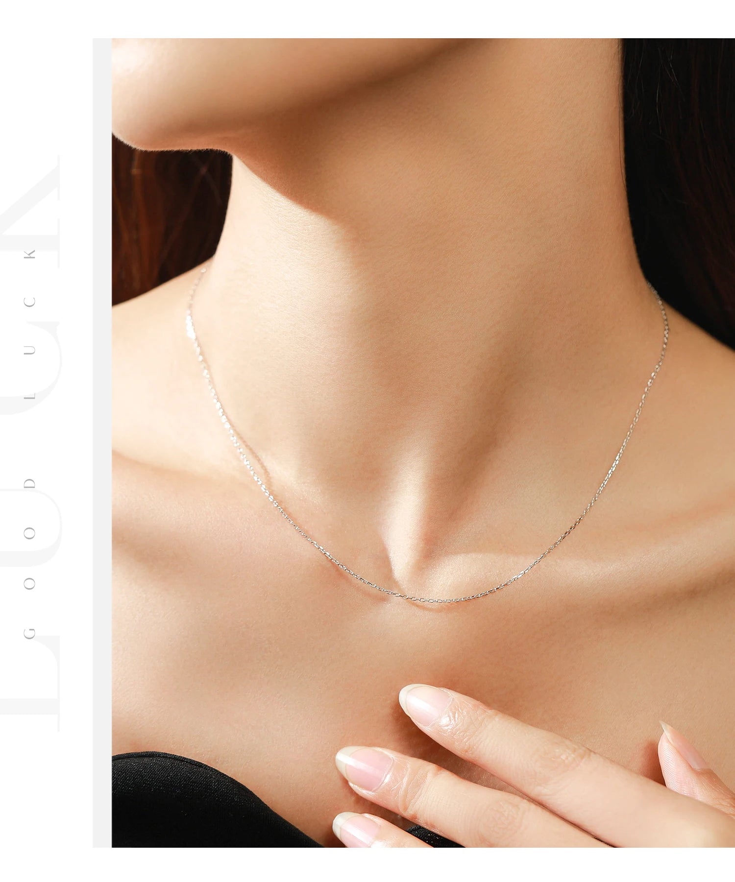 Modian 7 Stil klassische Basic-Kette 925 Sterling Silber Karabinerverschluss verstellbar 40 + 5 cm Halskette edler Schmuck für Frauen schönes Geschenk