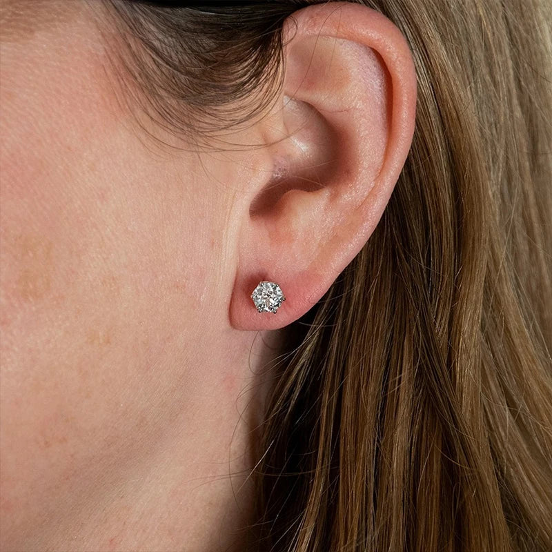 JoyceJelly 1/2/4CT VVS D Farbe Moissanit Russische Cut 8H8A Labor Diamant Stud Ohrringe Für Frauen S925 Sterling silber Edlen Schmuck