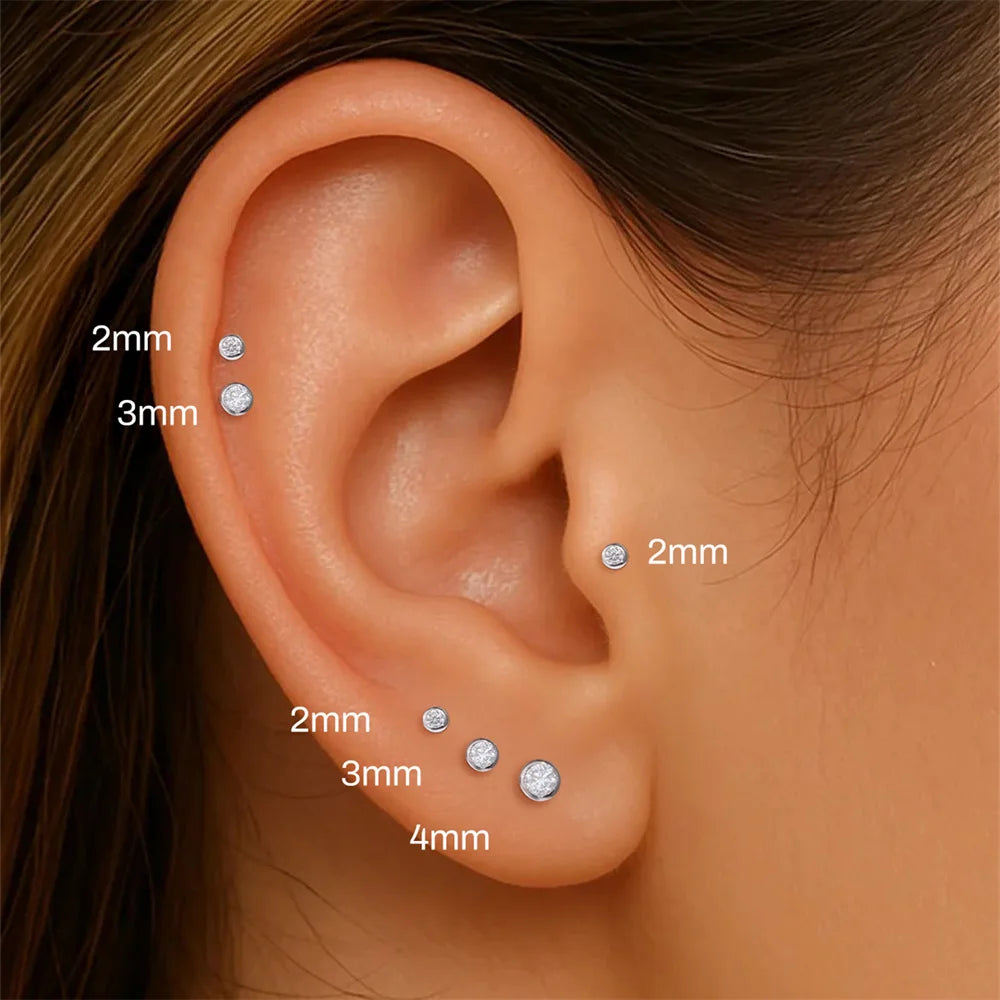 Aide Moissanit-Diamant-Ohrstecker für Damen, originales 925er-Sterlingsilber, Schraubverschluss, Damen-Moissanit-Ohrring mit flacher Rückseite, Juwel