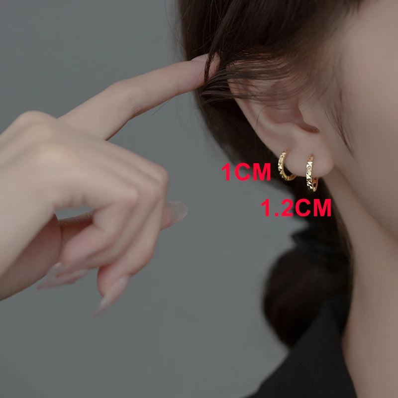 INZATT Echt 925 Sterling Silber 10/12/14 MM 18 K Runde Huggies Creolen Für Frauen Klassische feine Schmuck 2024 Trendy Sommer