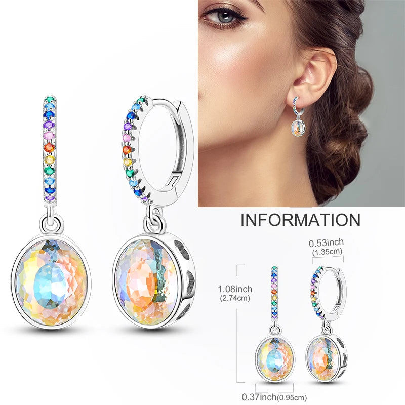 Creolen aus 925er-Sterlingsilber, Mond, Sonne, Original-Ohrring, Anhänger, Zirkon, Herzform, Stern-Ohrring, für Frauen und Mädchen, zur Herstellung von Schmuck