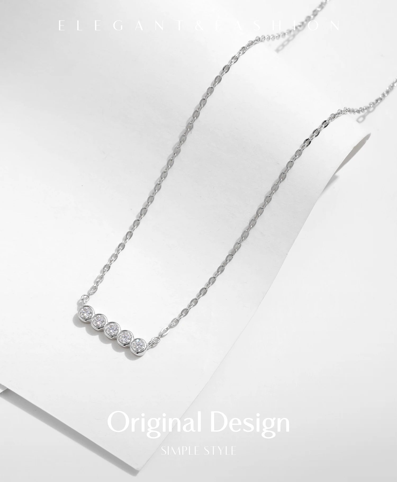 MODIAN D Farbe Moissanit 925 Sterling Silber Stapelbare Anhänger Halsketten Labor Diamant Link Kette Schmuck Für Frauen Luxus Geschenk