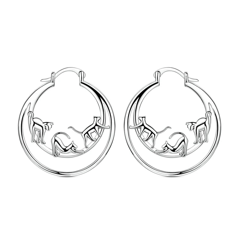 Heiße Verkäufe 925 Sterling Silber Creolen Blume Stern Mond Sonne Creolen mit Zirkonia Modeschmuck für Frauen Mädchen