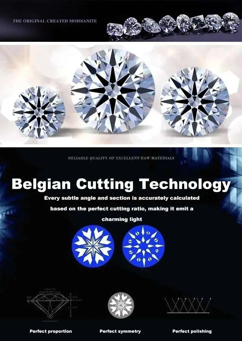 925 Sterling Silber 1 Karat Moissan ite runde Ohrringe Verlobung Hochzeit tägliche Arbeit Party Reisen luxuriöses Geschenk für Frauen