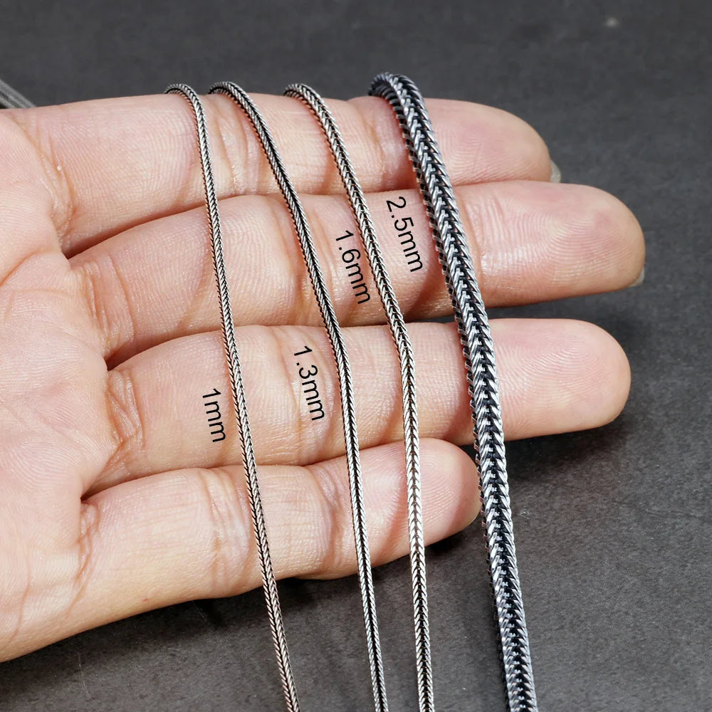 925er Sterling Silber Fuchsschwanz-Halskette – unisex