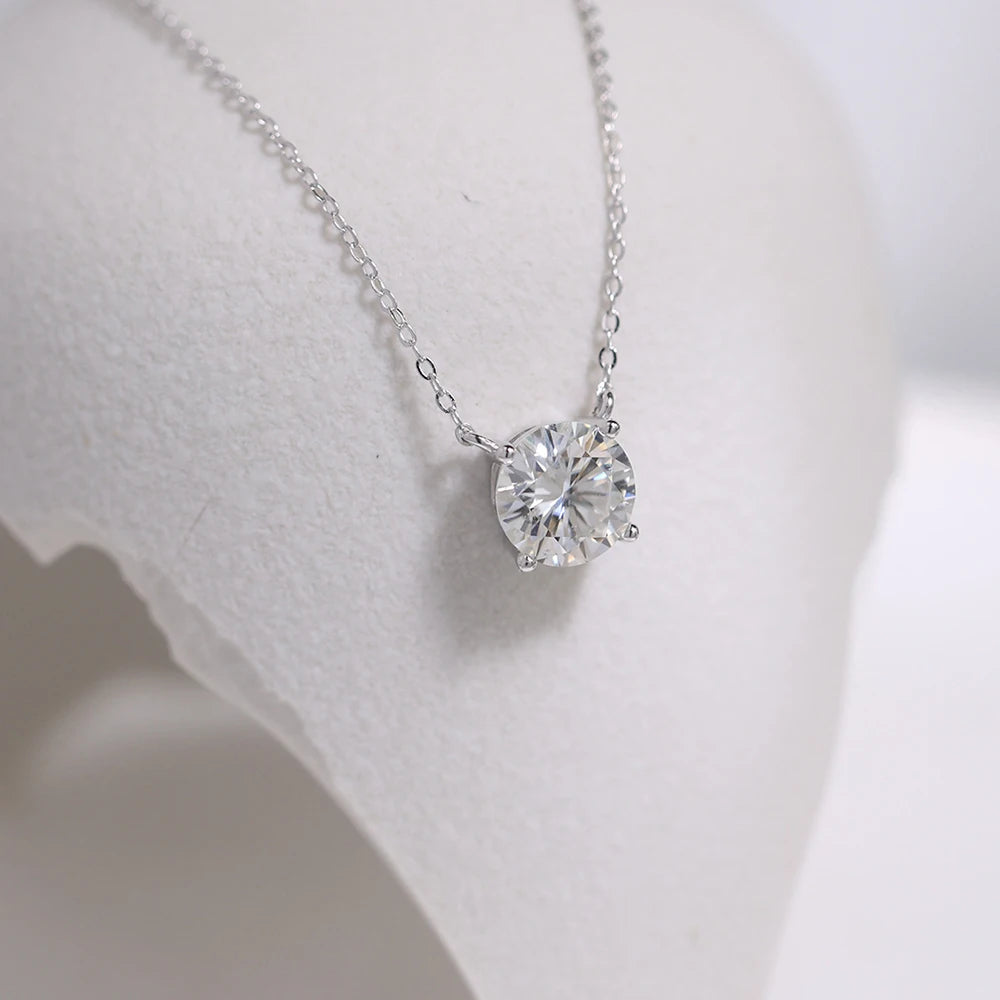 Joyce Kelly 1/2/3/5 Karat Moissanit-Halskette für Damen, 925er Sterlingsilber, Hochzeit, Brautschmuck, edler Schmuck für Damen