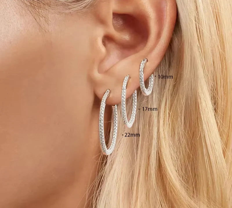 Silber-Zirkonia Creolen Damen