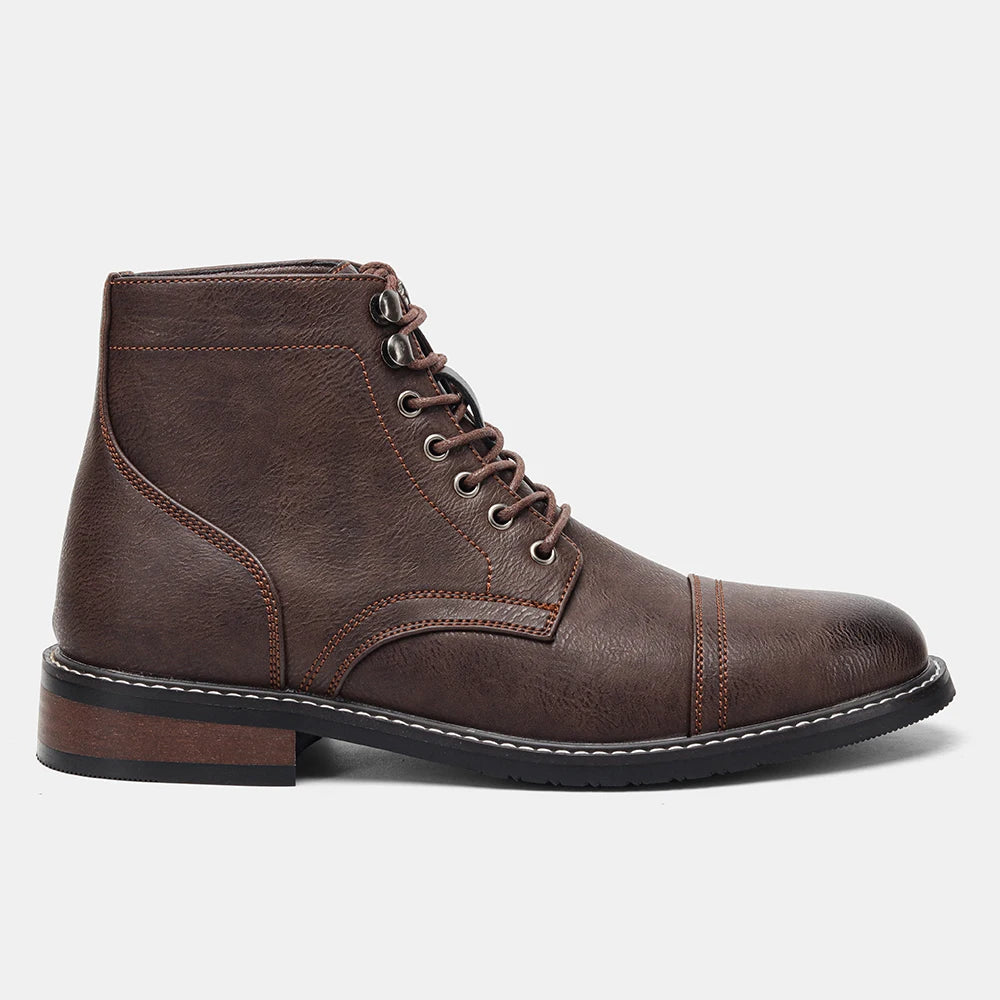 Klassische Herren Leder Stiefeletten – Bequeme Frühjahrs Mode