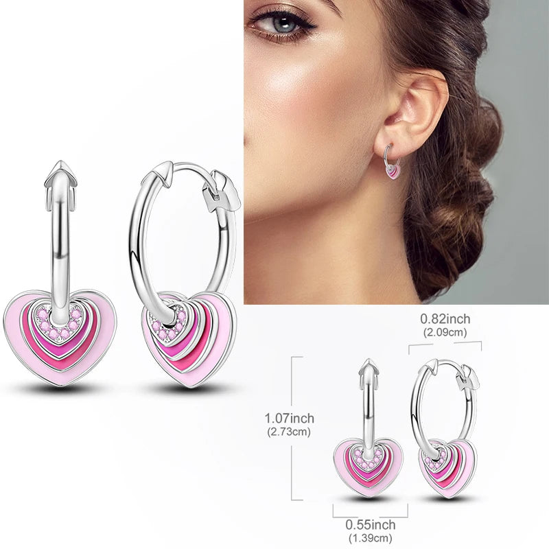 Creolen aus 925er-Sterlingsilber, Mond, Sonne, Original-Ohrring, Anhänger, Zirkon, Herzform, Stern-Ohrring, für Frauen und Mädchen, zur Herstellung von Schmuck