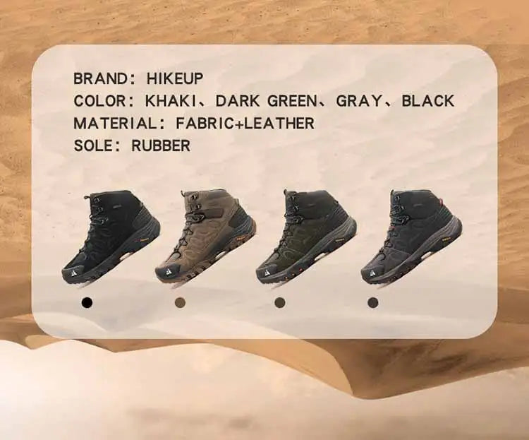 HIKEUP High-Top Männer Wanderschuhe Winter Outdoor Schuhe Schnüren Rutschfeste Sport Casual Trekking Stiefel Mann Wildleder warme Schuhe