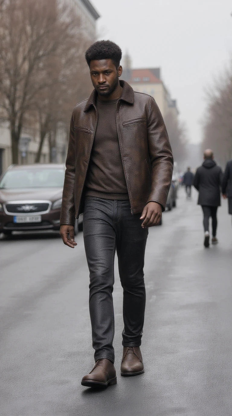 Retro Stil Herren Lederstiefel – Klassische Vintage Stiefeletten