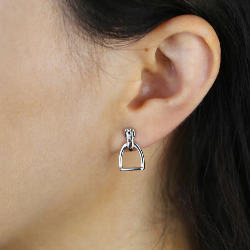 100% Sterling Silber geometrische Steigbügel Tropfen Ohrringe für Frauen Roségold/Gold/Silber Farbe einfaches Design niedlichen feinen Schmuck