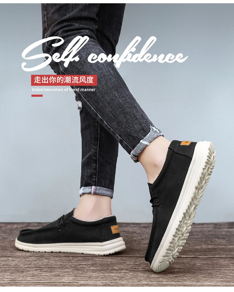 2025 neue männer Turnschuhe Sommer Atmungsaktive Männer Laufschuhe Stoff Licht Keine-Rutsch Komfortable Outdoor Walking Schuhe Loafer