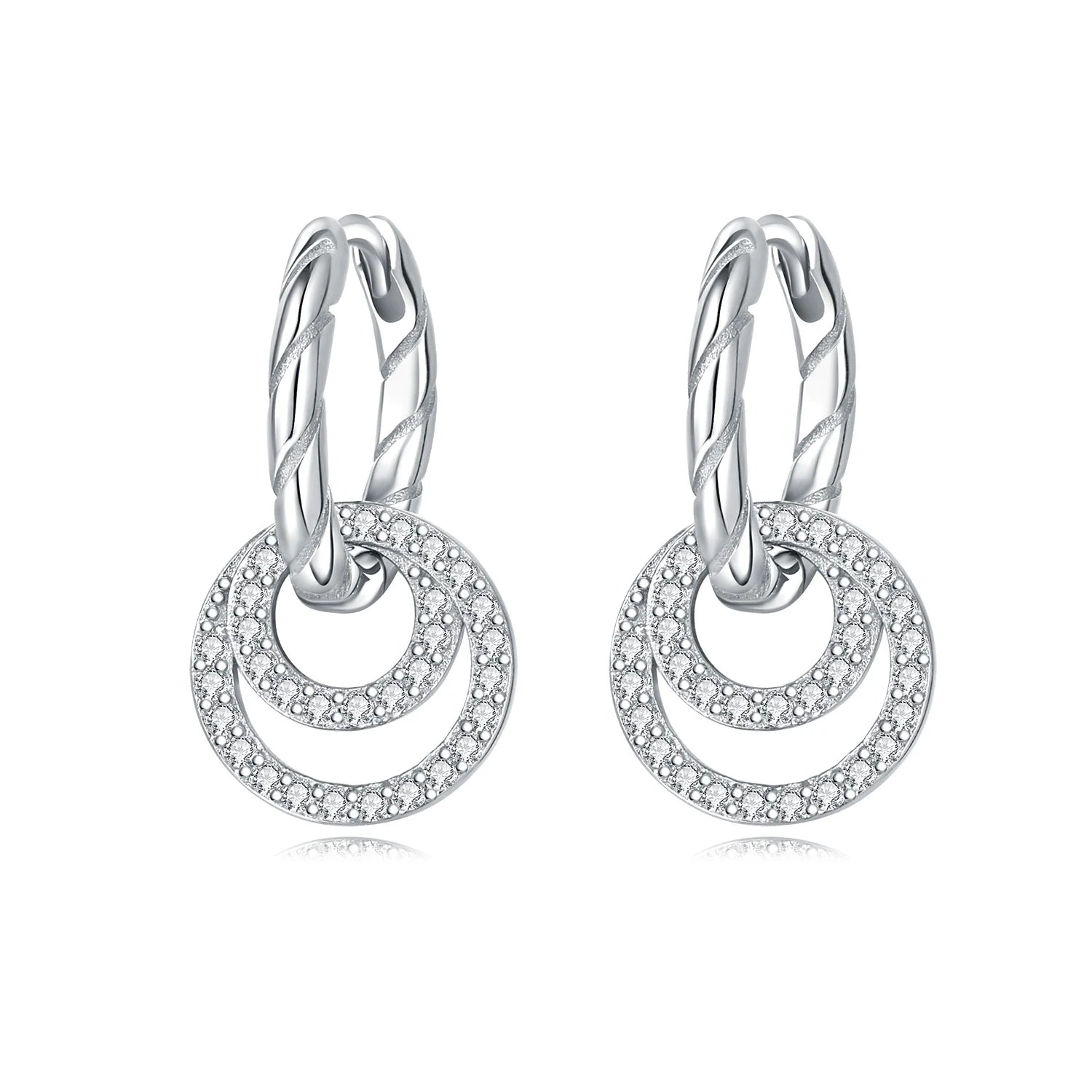 Heißer Verkauf 925 Sterling Silber Klassische Multi Ring Ohrringe Serie Tropfen Ohrringe Für Frauen Party Feines Geschenk Elegante Geburtstag Schmuck